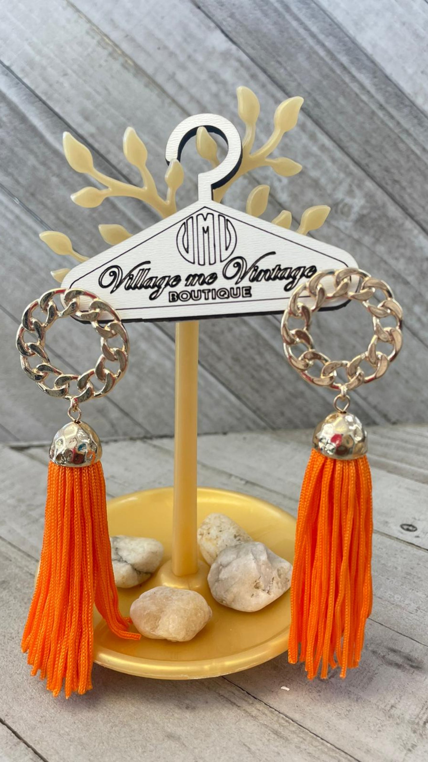 Orange Tassel Earrings
