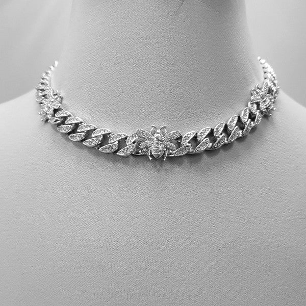 Bees in the Trap Cuban Link Choker | Silver