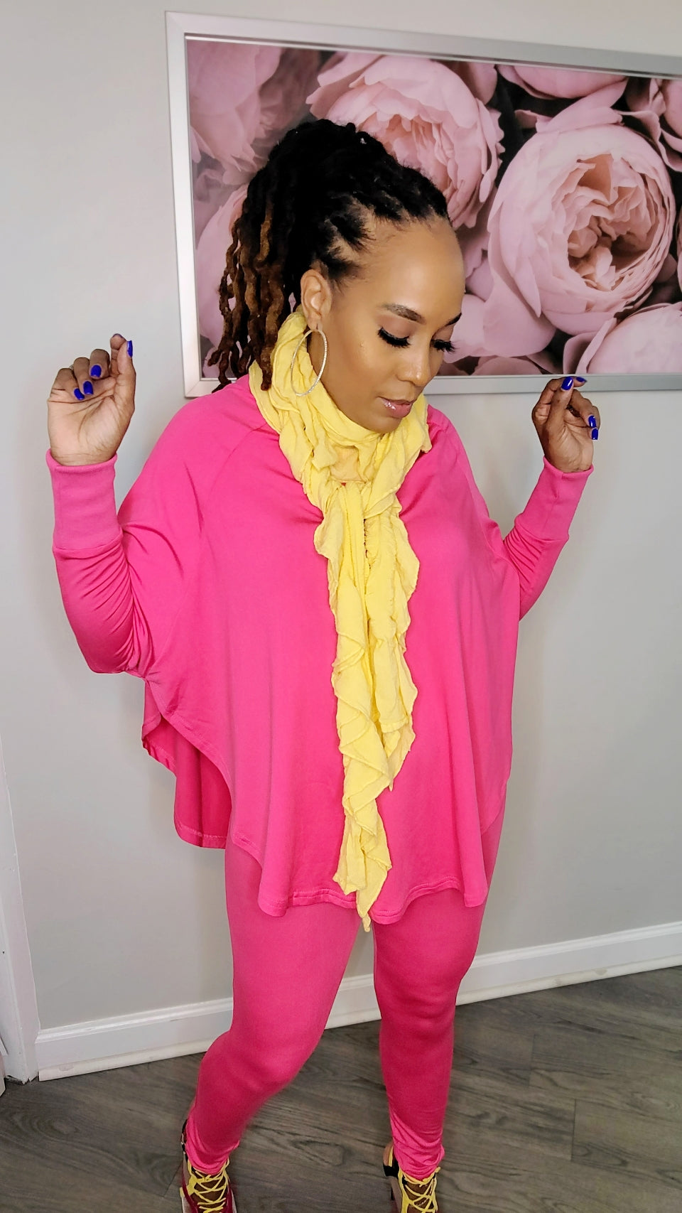 Batwing Turtleneck Legging Sets | Fuschia – Village me Vintage Boutique