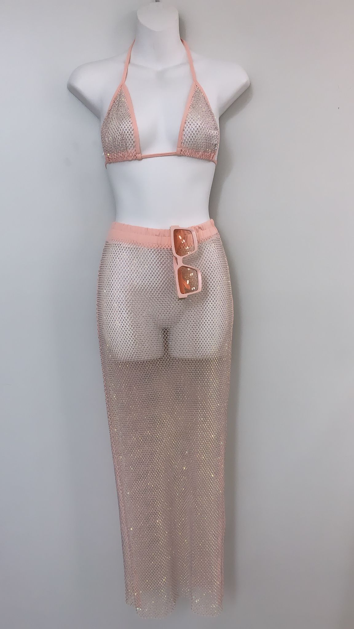 Diamond Princess Mesh Skirt Set | Pink