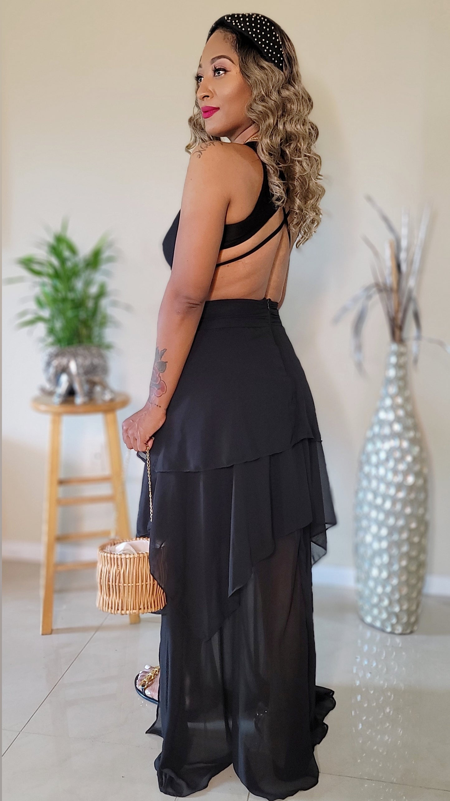 Goddess Flow Maxi Dress | Black