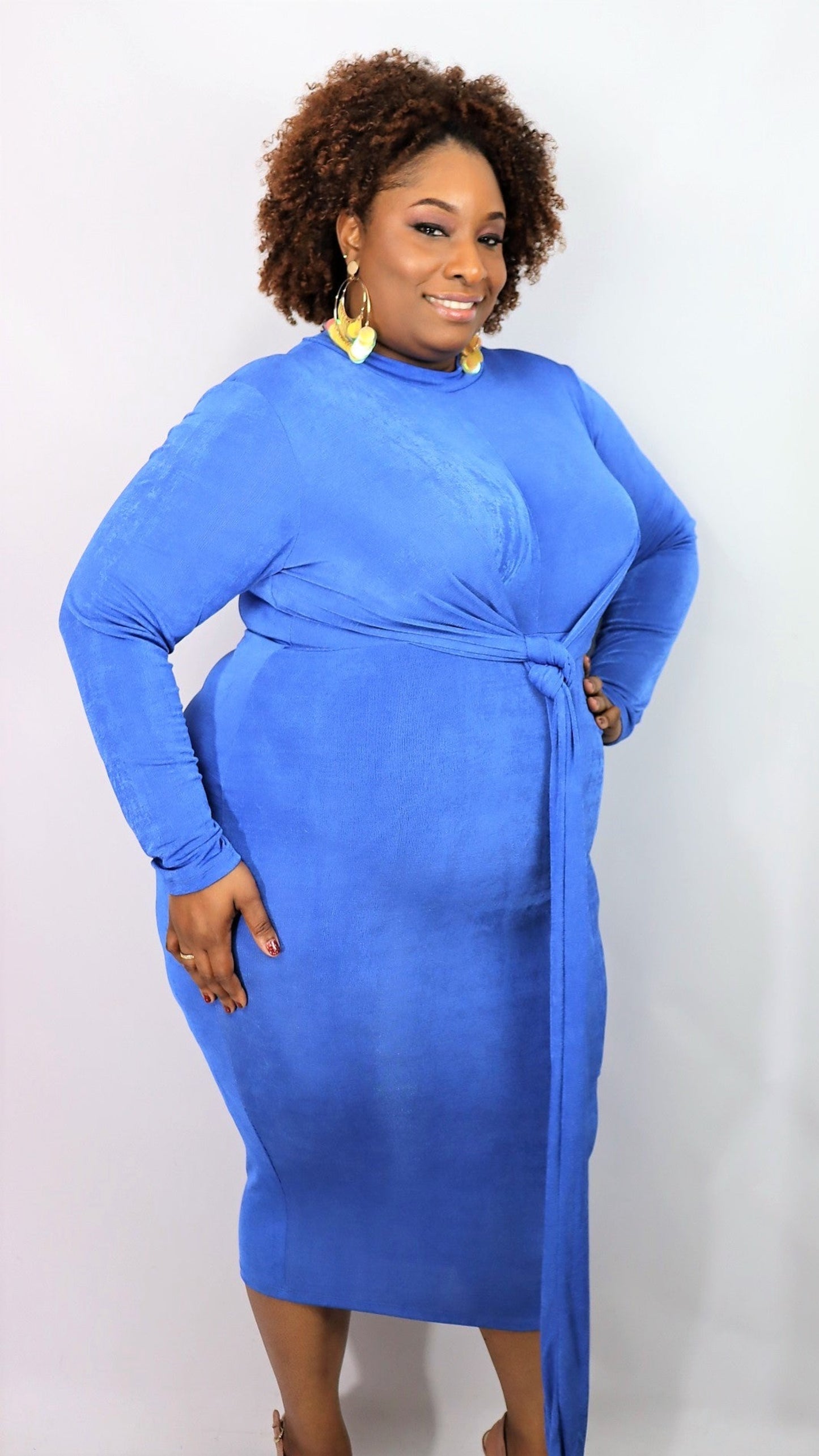 Hug me Tight Midi Dress (Blue)