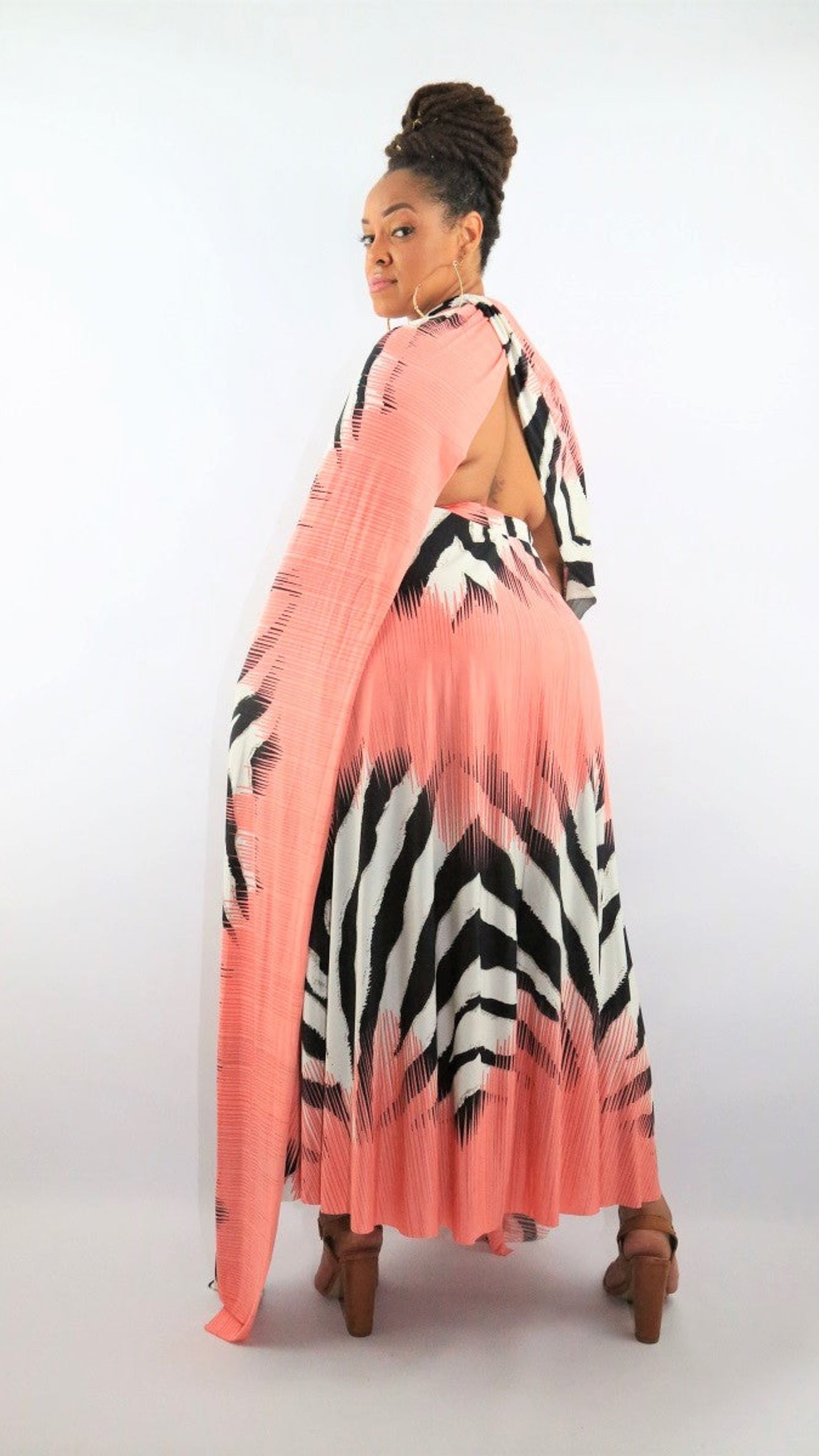 Pretty in Coral Tribal Maxi Plus Size