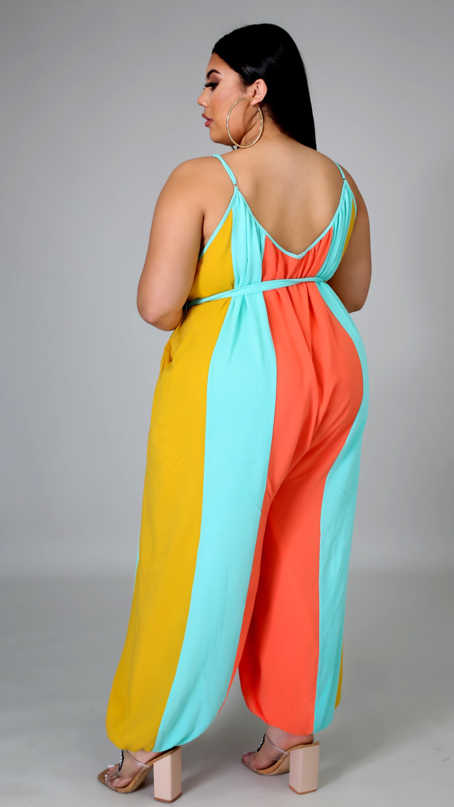 Ready for Spring Colorblock Jumpsuit Plus Size